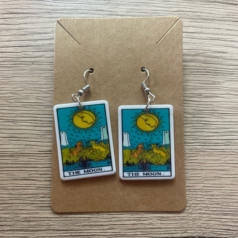 The moon tarot card earrings